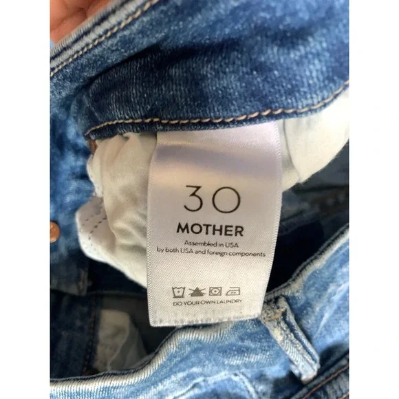 Mother High Waisted Looker High Five Distressed Skinny Jeans Blue Size 30 - Picture 4 of 12